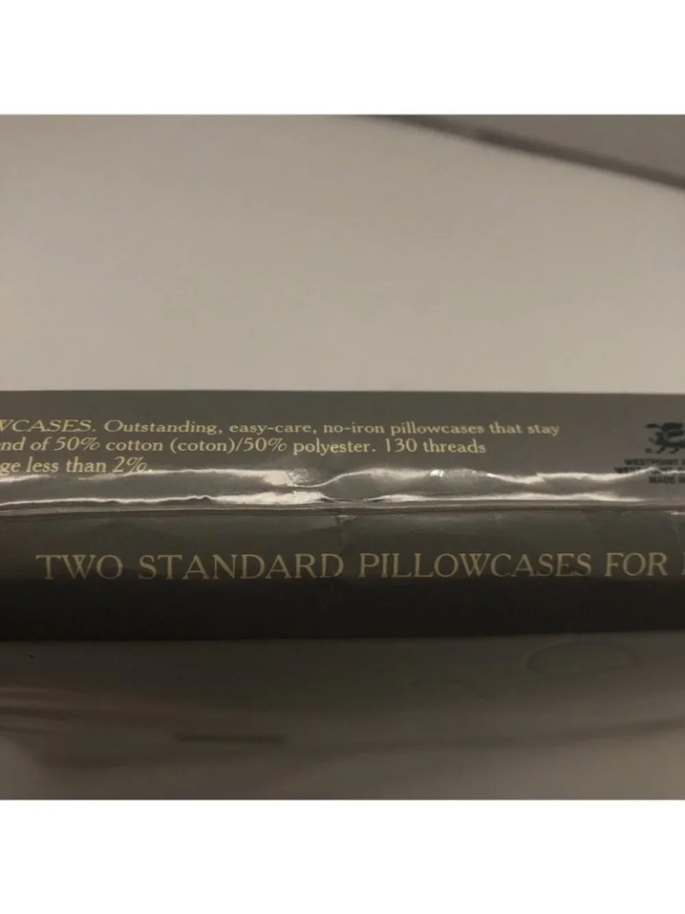 Vintage Lady Pepperell No Iron Standard Pillowcases cream cotton blend NOS
